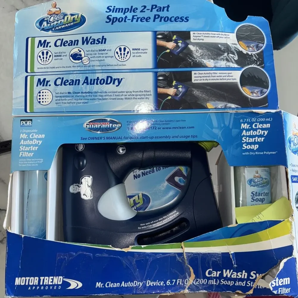 NEW NIB Mr. Clean‎ Auto Dry Car Wash Kit Liquid Cleaner Hose System